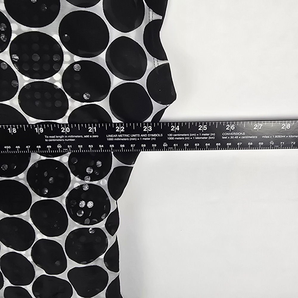 Lane Bryant Sequin Polka Dot Blouse Women 14/16 Black White Layered Short Sleeve - Picture 5 of 6